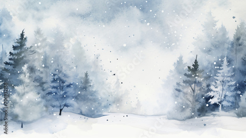 White watercolor snowfall © Jafger
