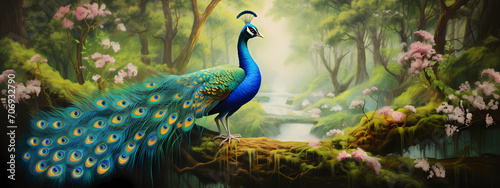 Iridescent Majesty: The Peacock's Grand Display