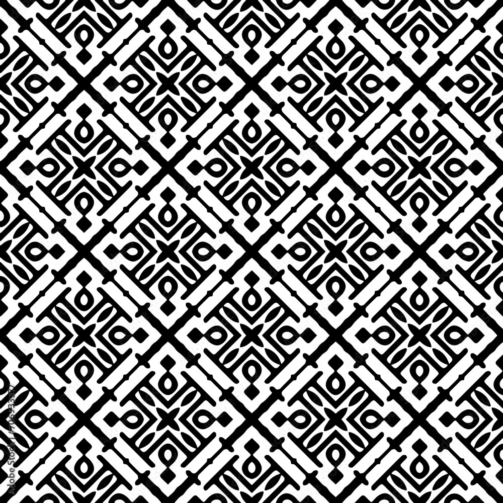 Monochrome pattern, Abstract texture for fabric print, card, table cloth, furniture, banner, cover, invitation, decoration, wrapping.seamless repeating pattern.Black and white color. Monochrome pattern, Abstract texture for fabric print, card, table cloth, furniture, banner, cover, invitation, decoration, wrapping.seamless repeating pattern.Black and white color.