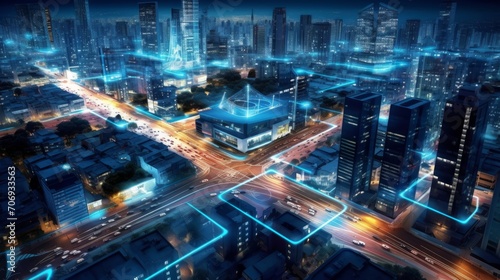 Smart city solutions develop integrated systems. AI generated