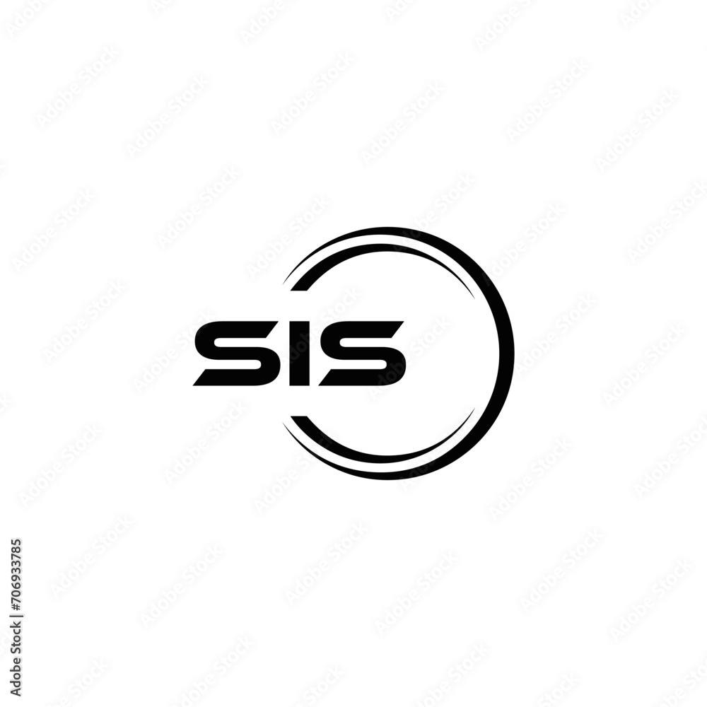 Obraz premium SIS logo. S I S design. White SIS letter. SIS, S I S letter logo design. Initial letter SIS letter logo set, linked circle uppercase monogram logo. S I S letter logo vector design. 