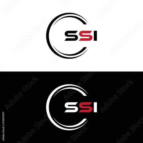 SSI logo. S S I design. White SSI letter. SSI, S S I letter logo design. Initial letter SSI letter logo set, linked circle uppercase monogram logo. S S I letter logo vector design. 