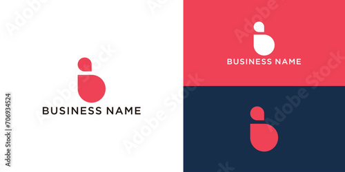 flat design letter b logo template photo