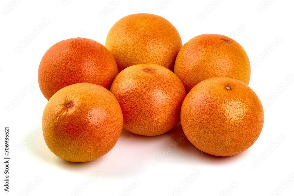 Pink ripe grapefruit, isolated on white background. Pink ripe grapefruit, isolated on white background.