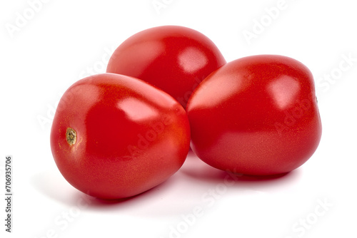 Plum tomatoes, isolated on white background. High resolution image.