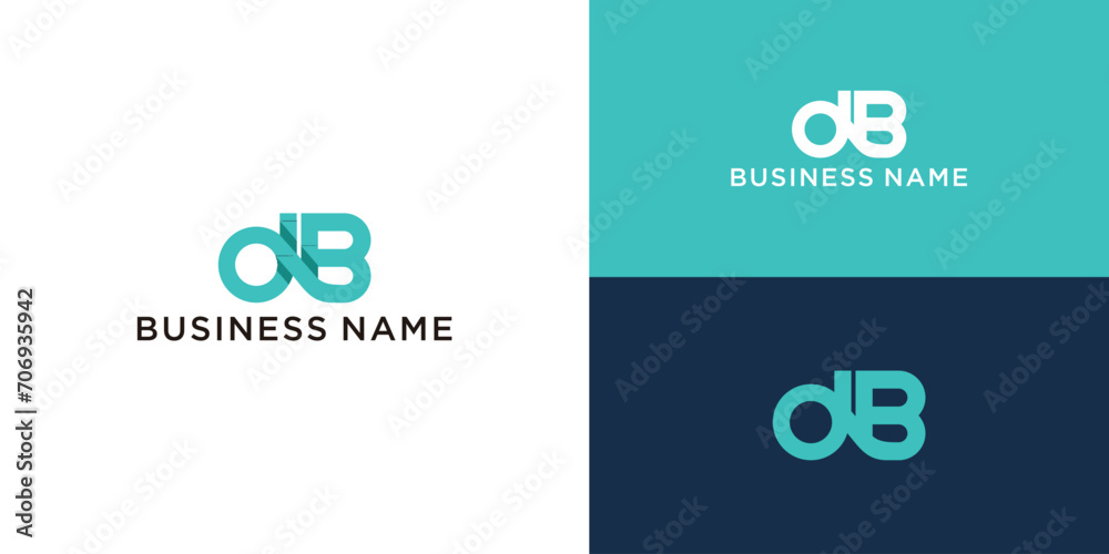 initial letter db linked circle lowercase logo - obrazy, fototapety, plakaty 
