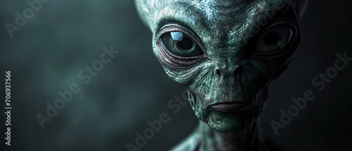 Potrait of an alien creture. Wide screen wallpaper with copy space. photo