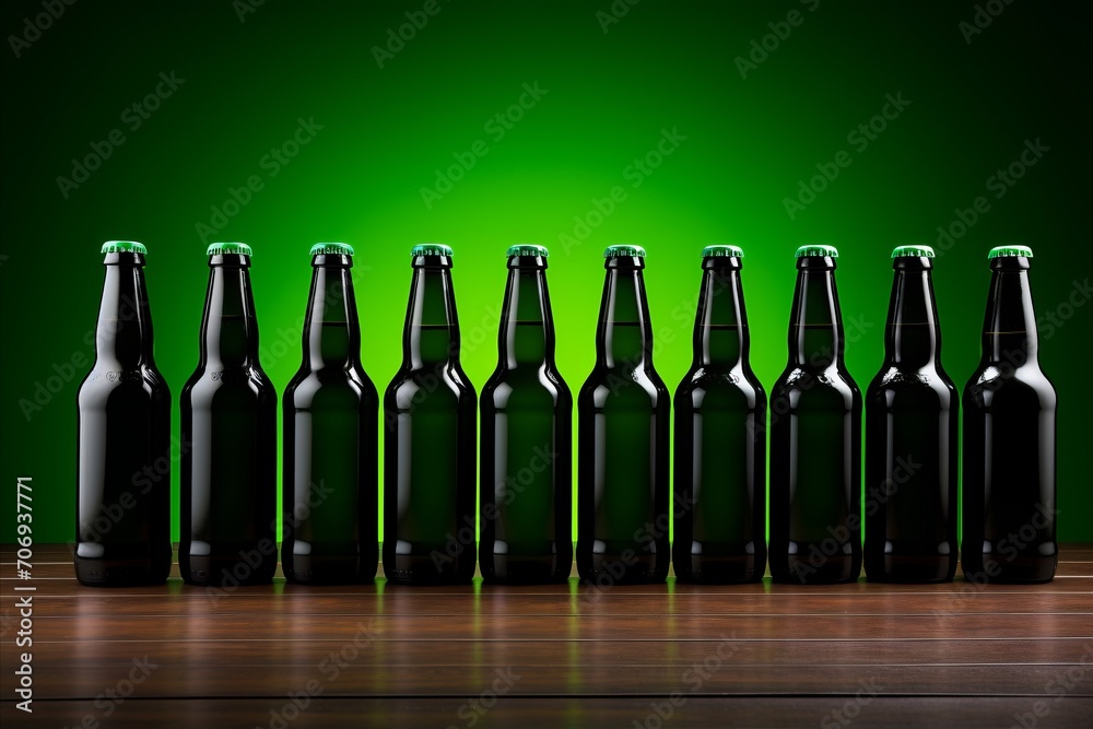 Vibrant Green Beers with Space for Text or Designs, Perfect for Advertisements and Marketing Vibrant Green Beers with Space for Text or Designs, Perfect for Advertisements and Marketing