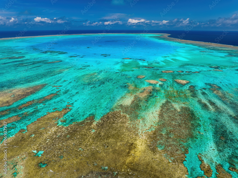 Aerial view of Bougainville reef, Great Barrier Reef, Australia
