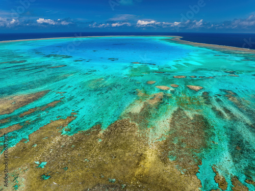Aerial view of Bougainville reef, Great Barrier Reef, Australia
