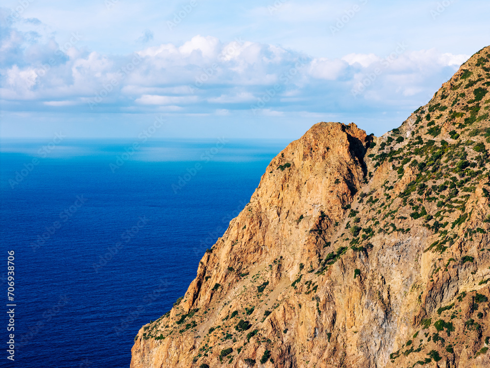 Aerial View of Salina Island. Lipari Eolie Islands,Tyrrhenian Sea. Sicily, Italy.
