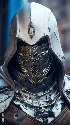 assassins creed cybernetic male in a mask
