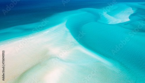 Bild auf Leinwand Abstract aerial photo of sand and water patterns at Hill Inlet, Whitsunday Islan