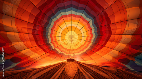 Inside Colorful Hot Air Balloon