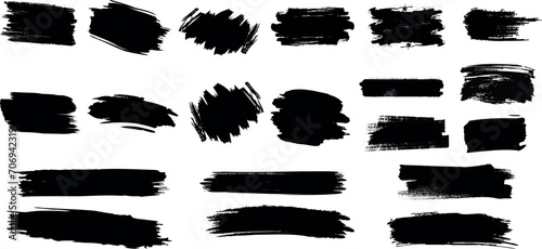 brush strokes collection, isolated on white