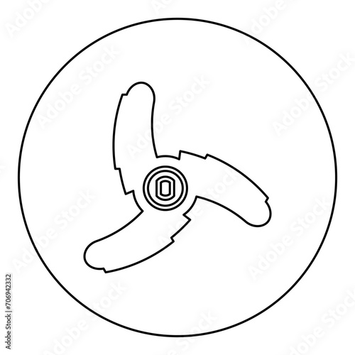 Knife for meat grinder mincer chopper accessory spare component part icon in circle round black color vector illustration image outline contour line thin style