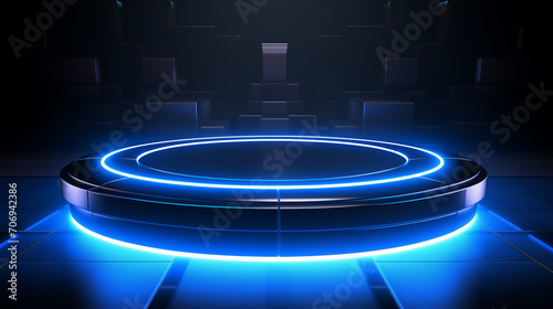 Blue podiums 3d background with cylinder podium podium scene abstract minimal scene  © acid2728k