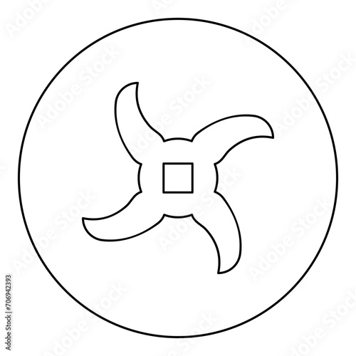Knife for meat grinder mincer chopper accessory spare component part icon in circle round black color vector illustration image outline contour line thin style