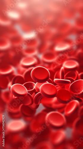 Red blood cells on blurred background 