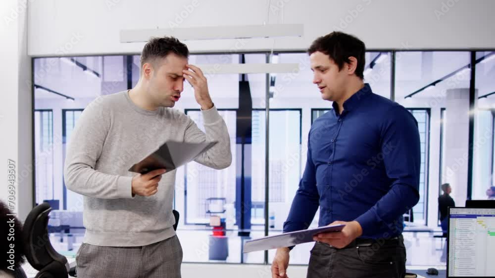 Men Argue At Workplace. Business Conflict Men Argue At Workplace. Business Conflict
