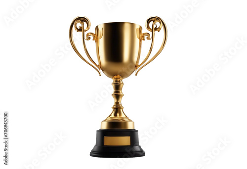 Golden Trophy Cup Isolated on transparent background