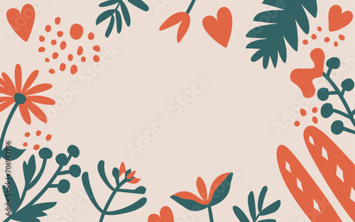 Floral abstract background poster. Good for fashion fabrics  postcards  email header  wallpaper  banner  events  covers  advertising  and more. Valentine s day  women s day  mother s day background.