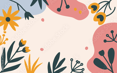 Floral abstract background poster. Good for fashion fabrics, postcards, email header, wallpaper, banner, events, covers, advertising, and more. Valentine's day, women's day, mother's day background.