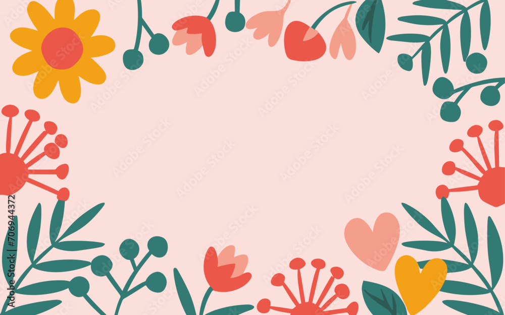 Floral abstract background poster. Good for fashion fabrics, postcards, email header, wallpaper, banner, events, covers, advertising, and more. Valentine's day, women's day, mother's day background.