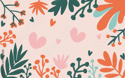Floral abstract background poster. Good for fashion fabrics  postcards  email header  wallpaper  banner  events  covers  advertising  and more. Valentine s day  women s day  mother s day background.