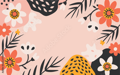 Floral abstract background poster. Good for fashion fabrics, postcards, email header, wallpaper, banner, events, covers, advertising, and more. Valentine's day, women's day, mother's day background.