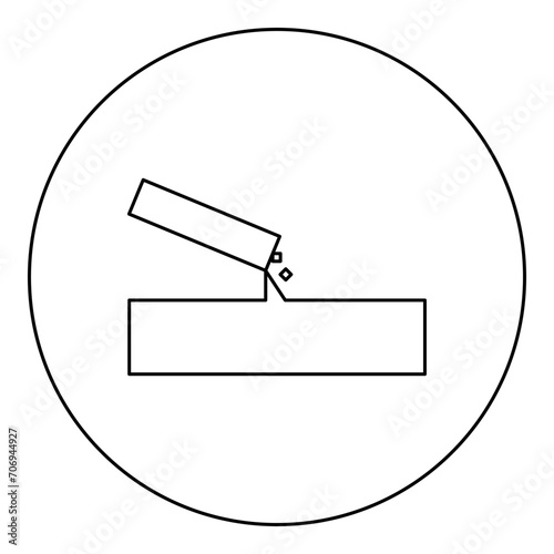 Concrete pours casting icon in circle round black color vector illustration image outline contour line thin style