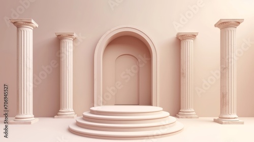 3d render,Classic luxury podium product background.podium and light shadow white background for product presentation.