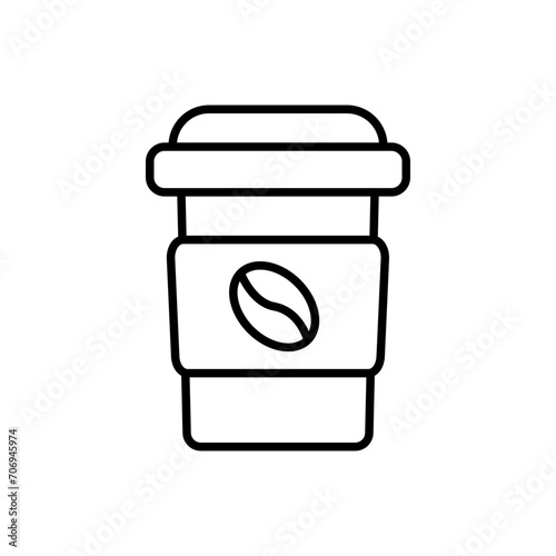 Coffee glass outline icons, minimalist vector illustration ,simple transparent graphic element .Isolated on white background