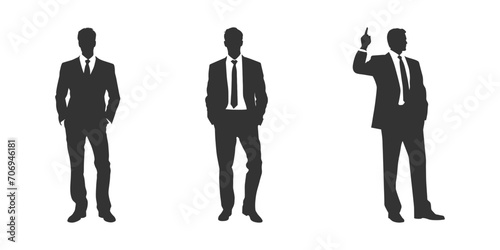 Business man silhouette. Vector illustration