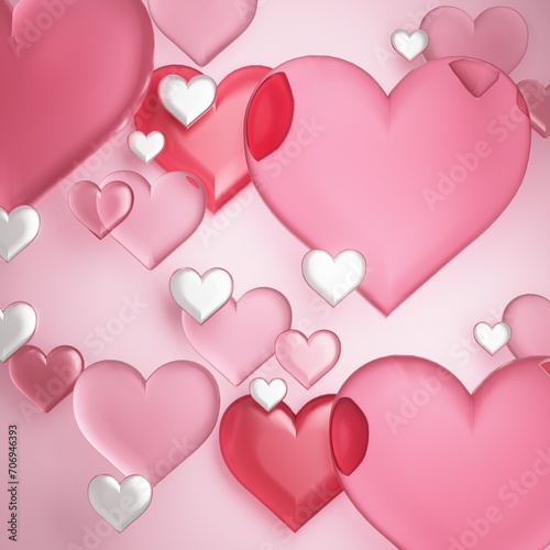 paper heart 3D illustration. AI generates images. Valentine background. pastel colour design. 3D render style. object geometric scene. romantic creative hand craft. cute shape idea. copy space
