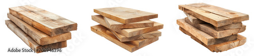 Wood boards isolated, png collection