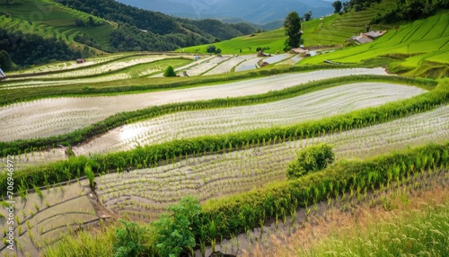 Rice fields on terraced