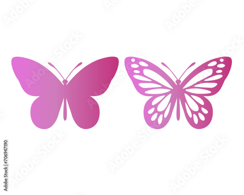 pink gradient butterfly flock fliying