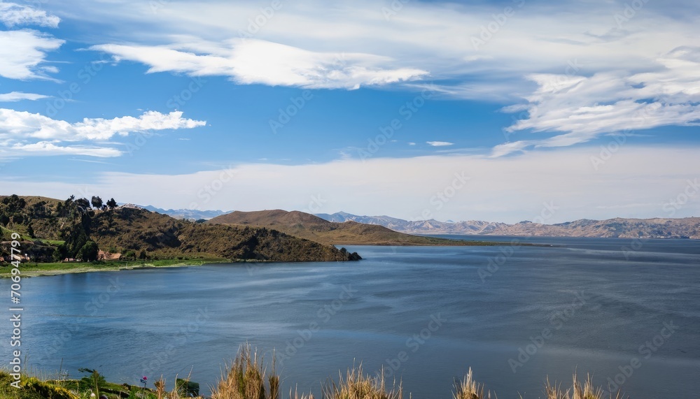 View on Lake Titicaca landscape