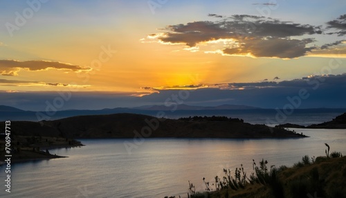 View on Lake Titicaca landscape