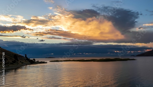 View on Lake Titicaca landscape