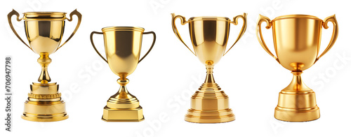 trophy isolated on a transparent PNG background, white background, Generative Ai
