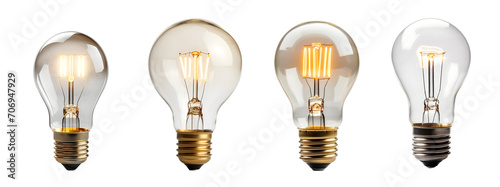 bulb isolated on a transparent PNG background  white background  Generative Ai