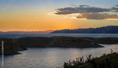 View on Lake Titicaca landscape