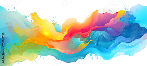Abstract multicolor rainbow painting illustration. Watercolor splashes isolated on white background © Oksana