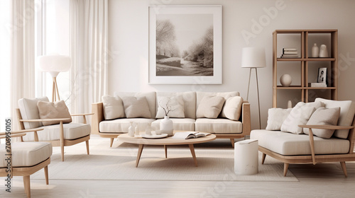 Simplicity in Design  White Sofa and Armchairs for a Scandinavian Touch in the Living Room