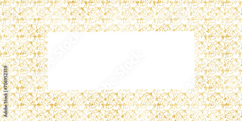 Gold Shining Paint Stain Hand Drawn Illustration brush stroke paint ornament decorate. Gold frame. Wedding invitation border. Geometric abstract. Valentines day, gold heart, love