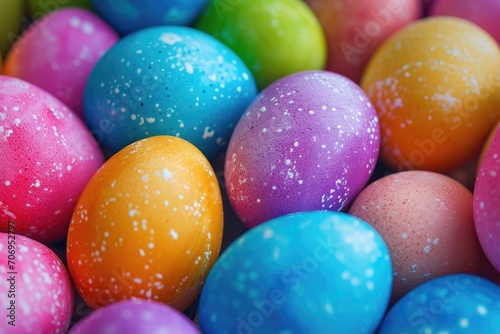 Pile of colorful Easter eggs