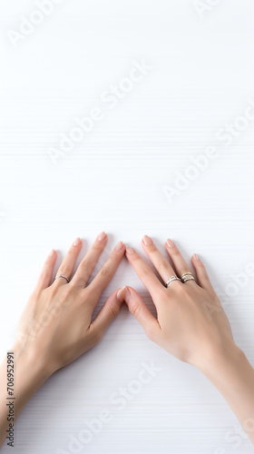 Elegant female palm or wrist isolated on white.