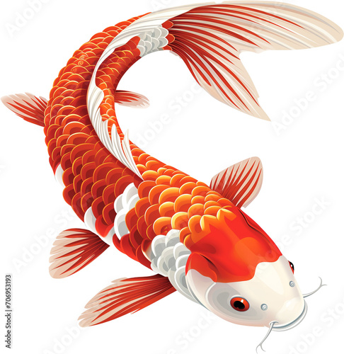 An Illustration of Koi Fish